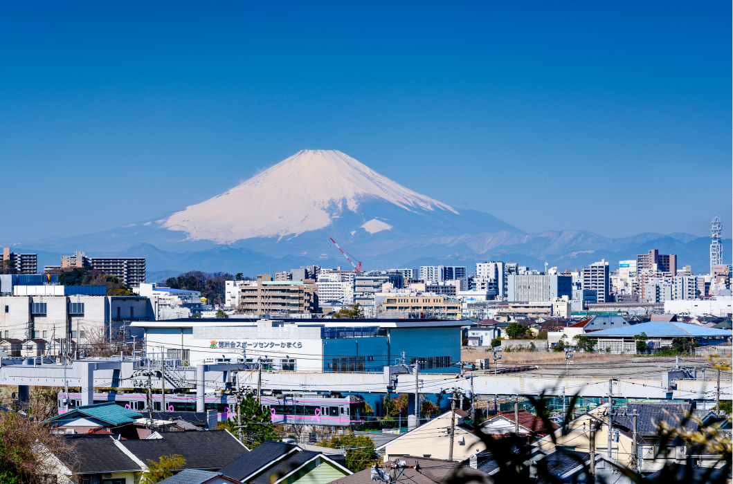 モノレールと富士山
