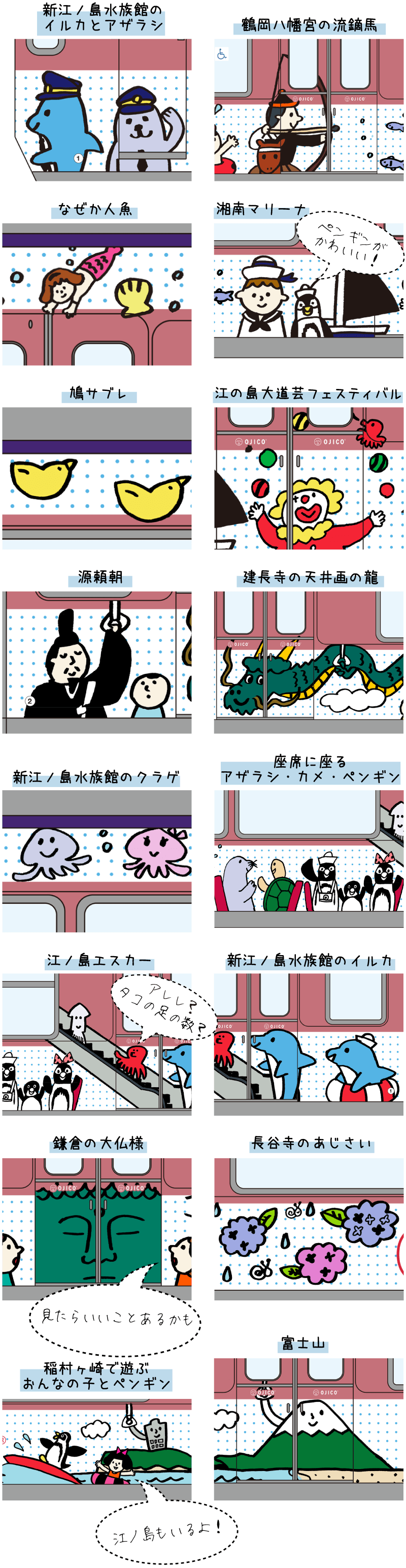 乗客たちのご紹介イラスト